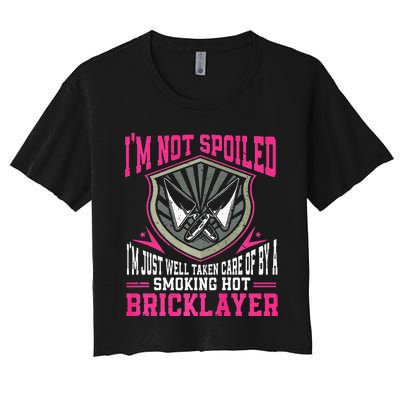 Brick Layer Union Bricklayer Girlfriend Bricklayer Wife Women's Crop Top Tee