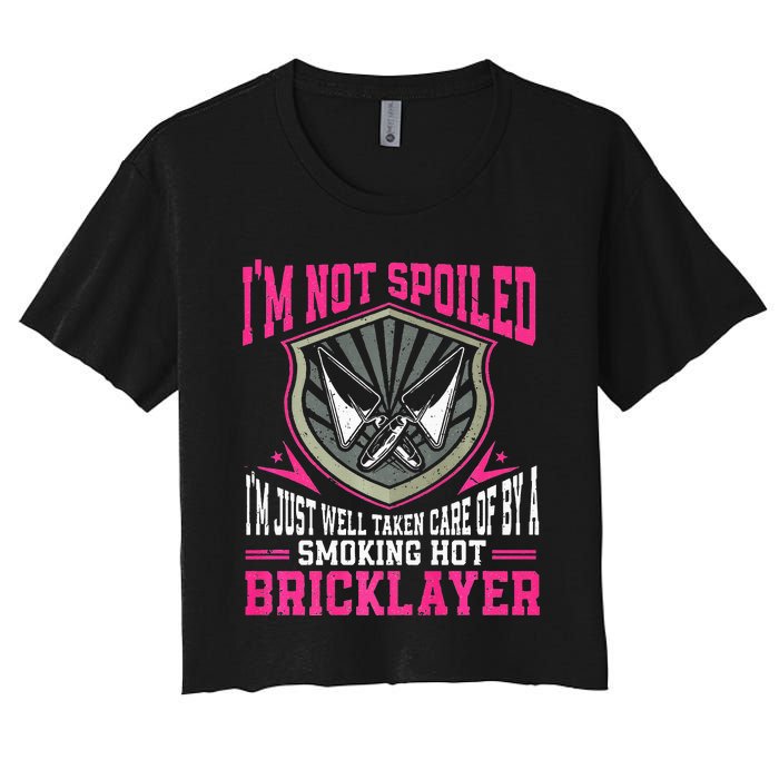 Brick Layer Union Bricklayer Girlfriend Bricklayer Wife Women's Crop Top Tee