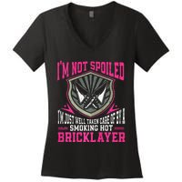 Brick Layer Union Bricklayer Girlfriend Bricklayer Wife Women's V-Neck T-Shirt