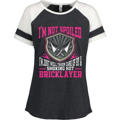 Brick Layer Union Bricklayer Girlfriend Bricklayer Wife Enza Ladies Jersey Colorblock Tee