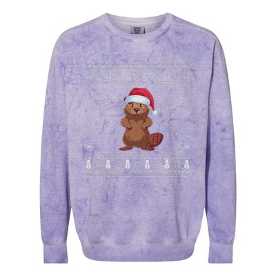 Beaver Loverssanta Ugly Xmas Sweater Colorblast Crewneck Sweatshirt