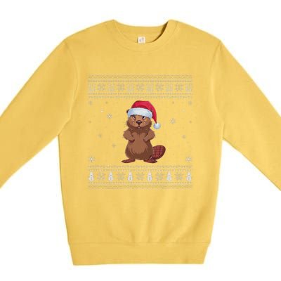 Beaver Loverssanta Ugly Xmas Sweater Premium Crewneck Sweatshirt