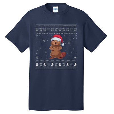 Beaver Loverssanta Ugly Xmas Sweater Tall T-Shirt