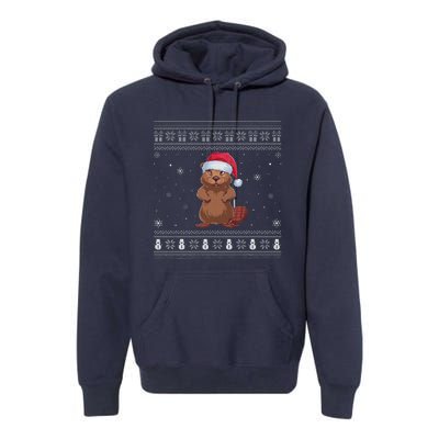 Beaver Loverssanta Ugly Xmas Sweater Premium Hoodie