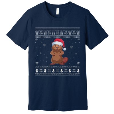 Beaver Loverssanta Ugly Xmas Sweater Premium T-Shirt