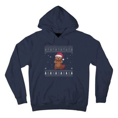 Beaver Loverssanta Ugly Xmas Sweater Tall Hoodie