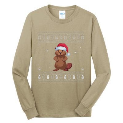 Beaver Loverssanta Ugly Xmas Sweater Tall Long Sleeve T-Shirt