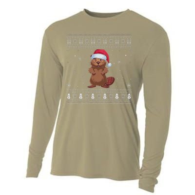 Beaver Loverssanta Ugly Xmas Sweater Cooling Performance Long Sleeve Crew