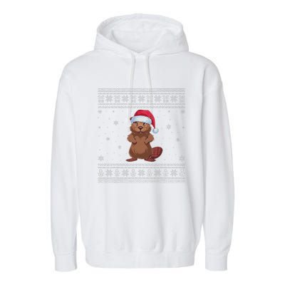 Beaver Loverssanta Ugly Xmas Sweater Garment-Dyed Fleece Hoodie