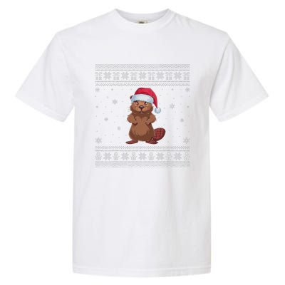 Beaver Loverssanta Ugly Xmas Sweater Garment-Dyed Heavyweight T-Shirt