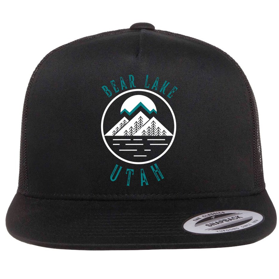 Bear Lake Utah Mountain Skiing Hiking Fishing Boating Meaningful Gift Flat Bill Trucker Hat