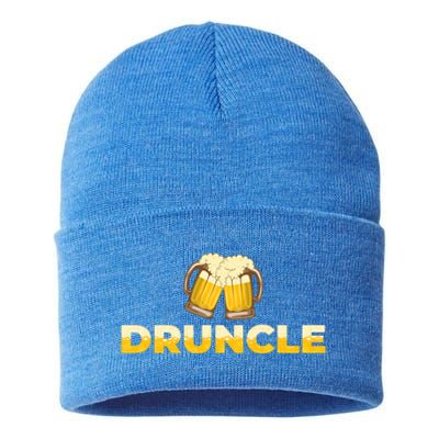 Beer Loving Uncle Druncle Funny Gift Sustainable Knit Beanie