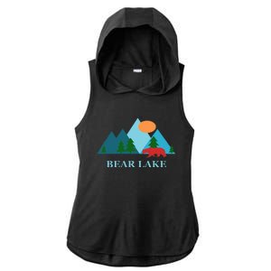 Bear Lake Utah And Idaho Vacation Souvenir Ladies PosiCharge Tri-Blend Wicking Draft Hoodie Tank