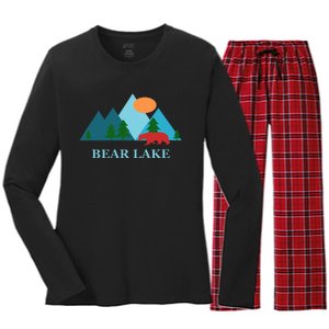 Bear Lake Utah And Idaho Vacation Souvenir Women's Long Sleeve Flannel Pajama Set 