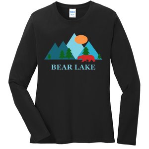 Bear Lake Utah And Idaho Vacation Souvenir Ladies Long Sleeve Shirt