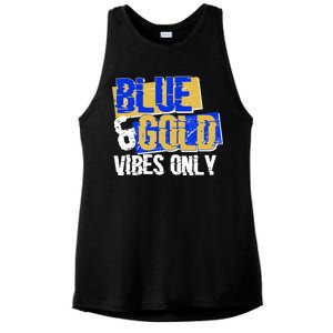 Blue & Gold Vibes Only Ladies PosiCharge Tri-Blend Wicking Tank