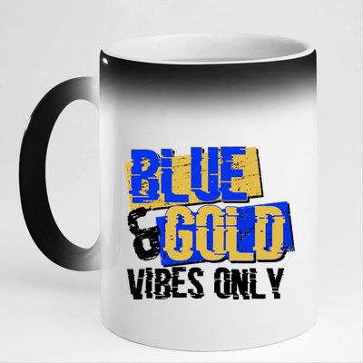 Blue & Gold Vibes Only 11oz Black Color Changing Mug