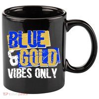 Blue & Gold Vibes Only 11oz C Handle Ceramic Mug