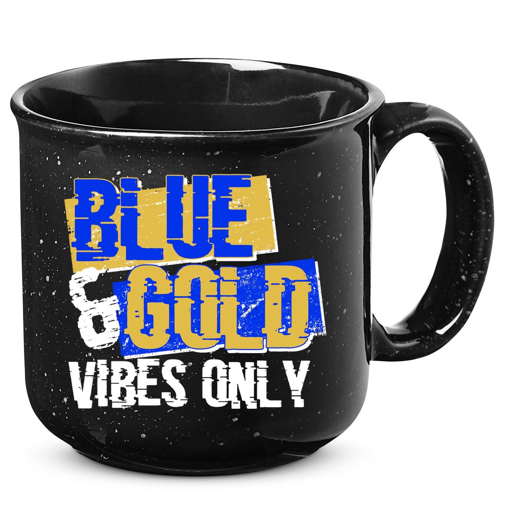Blue & Gold Vibes Only 15oz Campfire Ceramic Mug