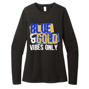 Blue & Gold Vibes Only Womens CVC Long Sleeve Shirt