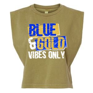 Blue & Gold Vibes Only Garment-Dyed Women's Muscle Tee