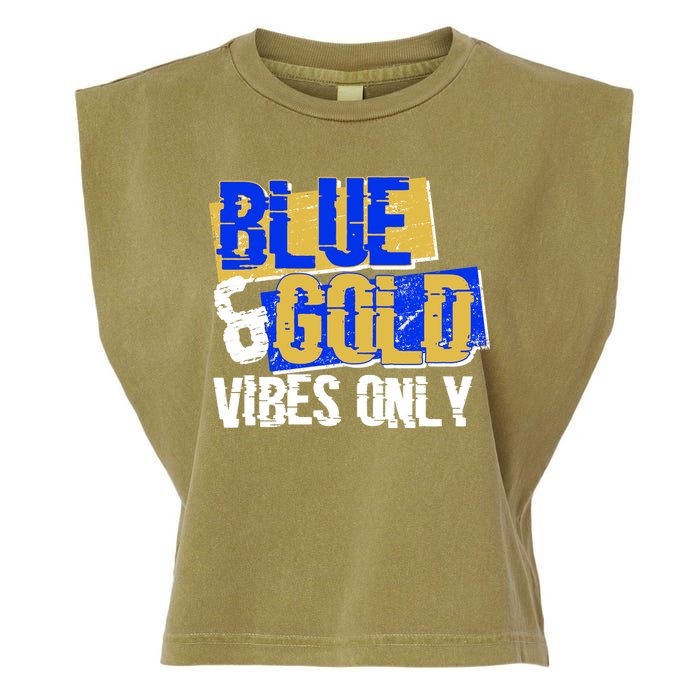 Blue & Gold Vibes Only Garment-Dyed Women's Muscle Tee