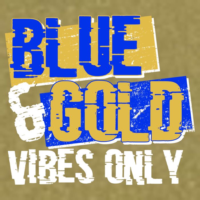 Blue & Gold Vibes Only Garment-Dyed Women's Muscle Tee