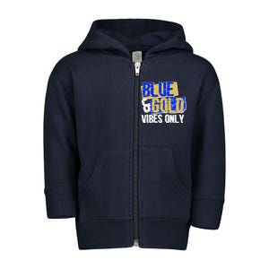 Blue & Gold Vibes Only Toddler Zip Fleece Hoodie