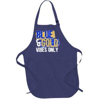 Blue & Gold Vibes Only Full-Length Apron With Pockets