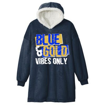 Blue & Gold Vibes Only Hooded Wearable Blanket