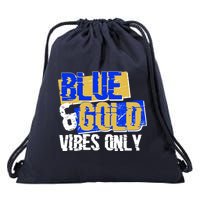 Blue & Gold Vibes Only Drawstring Bag