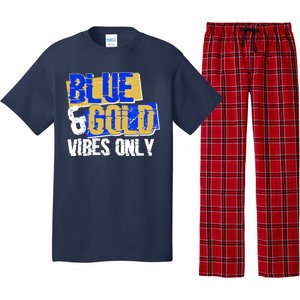 Blue & Gold Vibes Only Pajama Set