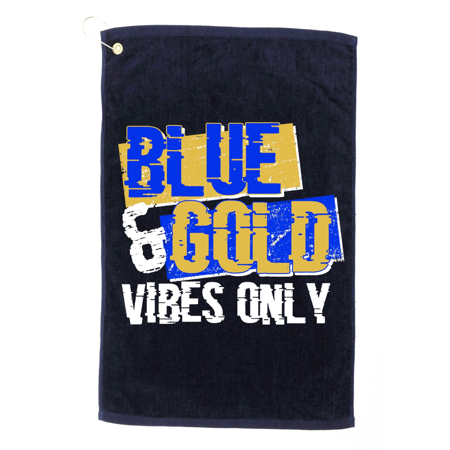 Blue & Gold Vibes Only Golf Towel