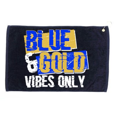 Blue & Gold Vibes Only Grommeted Golf Towel