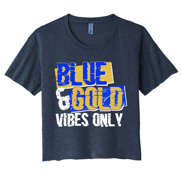 Blue & Gold Vibes Only Crop Top
