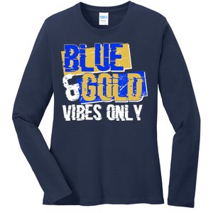 Blue & Gold Vibes Only Ladies Long Sleeve Shirt