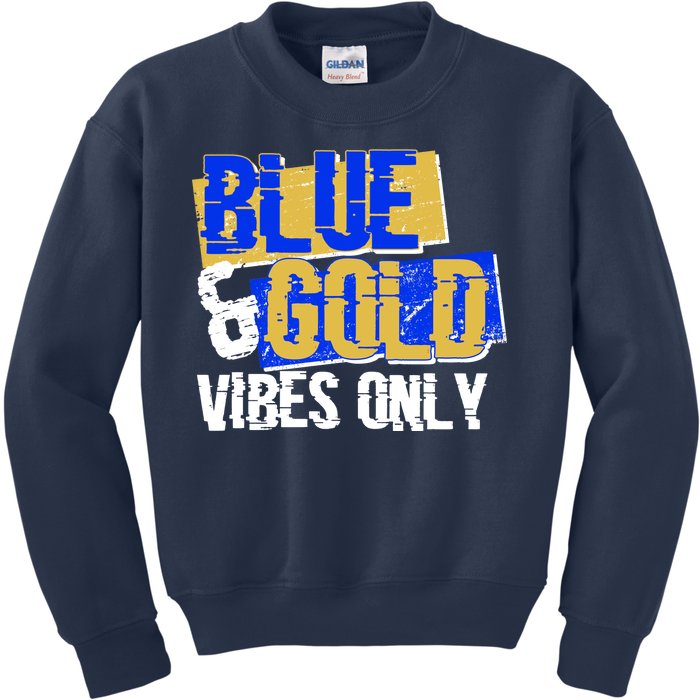 Blue & Gold Vibes Only Kids Sweatshirt