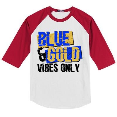 Blue & Gold Vibes Only Kids Colorblock Raglan Jersey