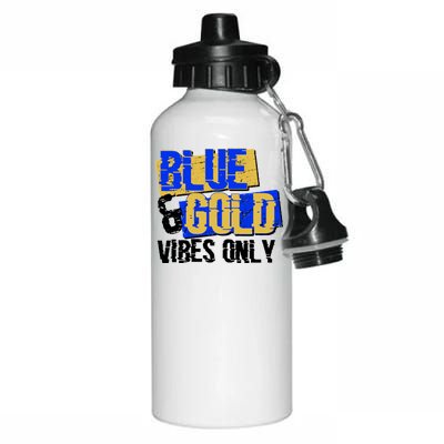 Blue & Gold Vibes Only Aluminum Water Bottle 