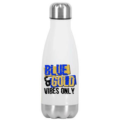 Blue & Gold Vibes Only Stainless Steel Insulated Water Bottle