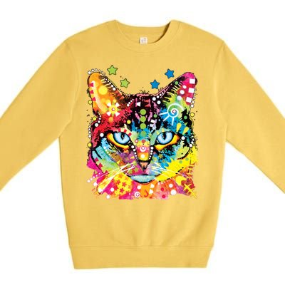 Blue Eyes Trippy Cat Dean Russo Premium Crewneck Sweatshirt