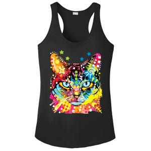 Blue Eyes Trippy Cat Dean Russo Ladies PosiCharge Competitor Racerback Tank