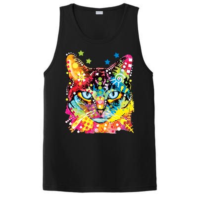 Blue Eyes Trippy Cat Dean Russo PosiCharge Competitor Tank