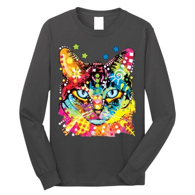 Blue Eyes Trippy Cat Dean Russo Long Sleeve Shirt