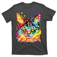 Blue Eyes Trippy Cat Dean Russo T-Shirt