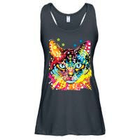 Blue Eyes Trippy Cat Dean Russo Ladies Essential Flowy Tank