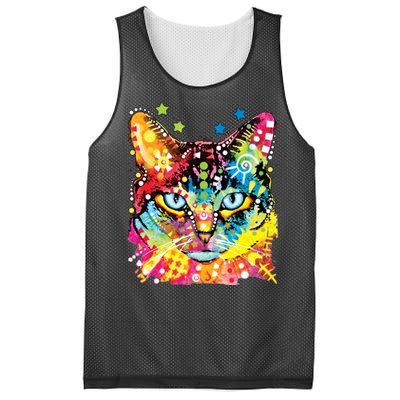 Blue Eyes Trippy Cat Dean Russo Mesh Reversible Basketball Jersey Tank