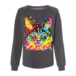 Blue Eyes Trippy Cat Dean Russo Womens California Wash Sweatshirt