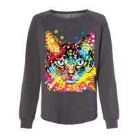 Blue Eyes Trippy Cat Dean Russo Womens California Wash Sweatshirt