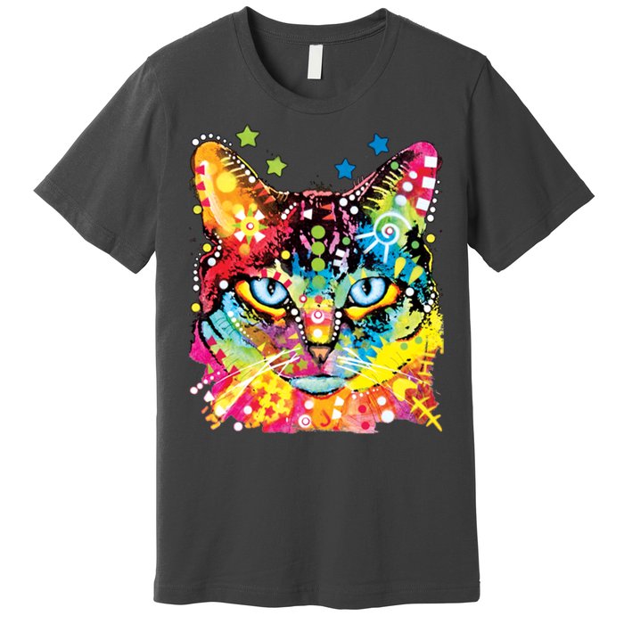 Blue Eyes Trippy Cat Dean Russo Premium T-Shirt